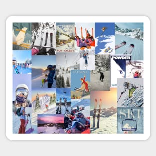 ski aesthetic collage Sticker